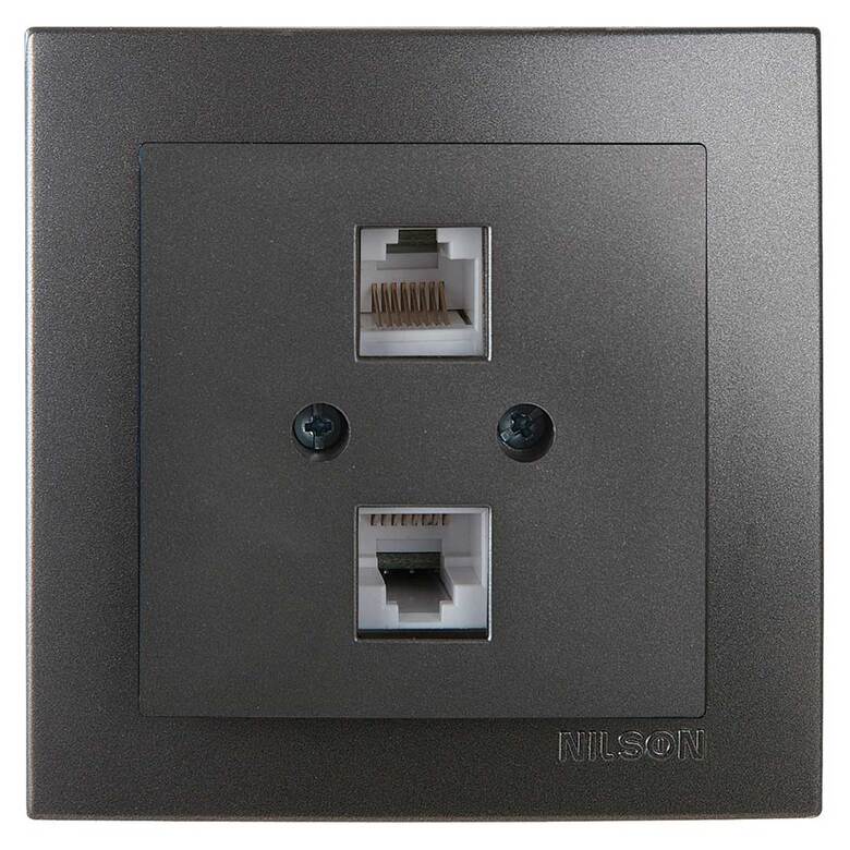 İkil Nümeris Telefon Prizi 2xCAT3 RJ45 İkil Nümeris Telefon Prizi 2xCAT3 RJ45