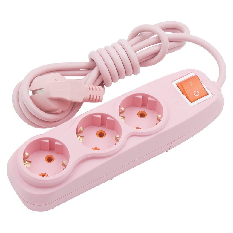 3'LÜ Topraklı Anahtarlı Grup Priz 2 m PEMBE 3'LÜ Topraklı Anahtarlı Grup Priz 2 m PEMBE