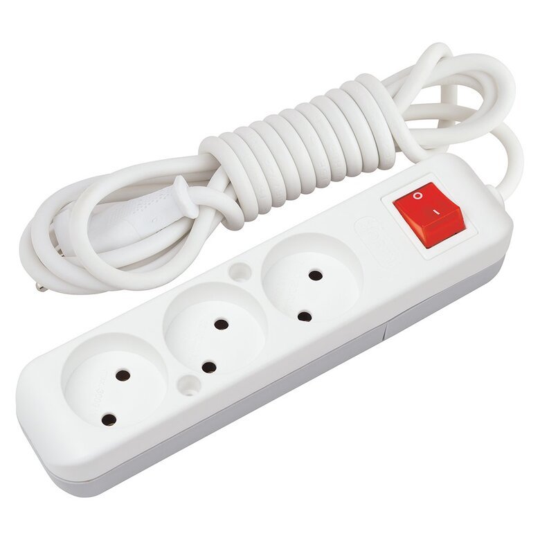 3'LÜ TOPRAKSıZ Anahtarlı Grup Priz 3 m 3'LÜ TOPRAKSıZ Anahtarlı Grup Priz 3 m