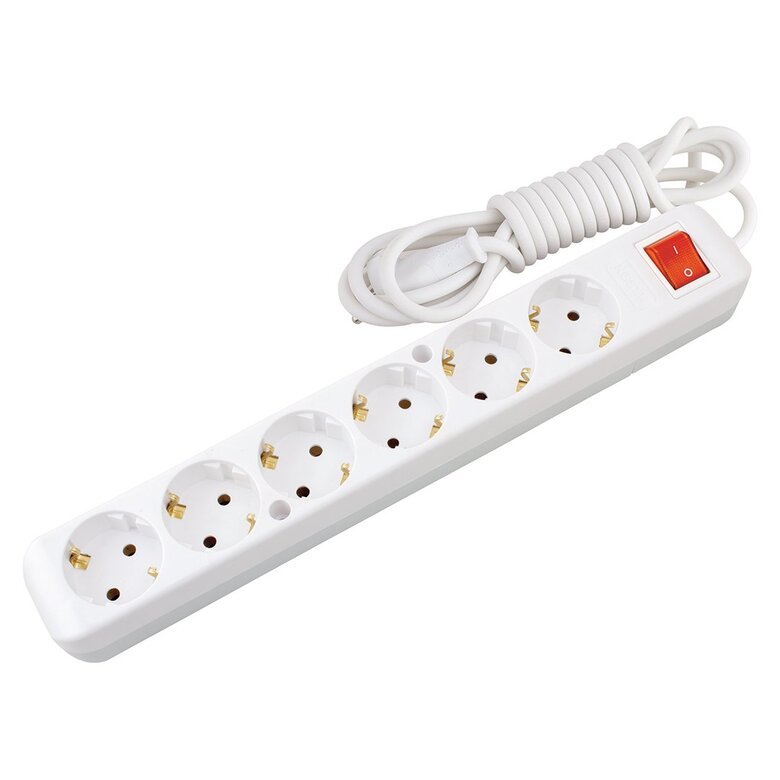 6'Lı Topraklı Anahtarlı Grup Priz 3 m 6'Lı Topraklı Anahtarlı Grup Priz 3 m