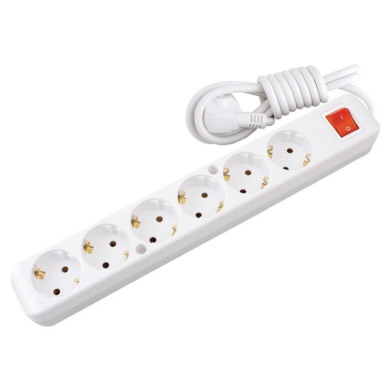 6'Lı Topraklı Anahtarlı Grup Priz 2 m 6'Lı Topraklı Anahtarlı Grup Priz 2 m