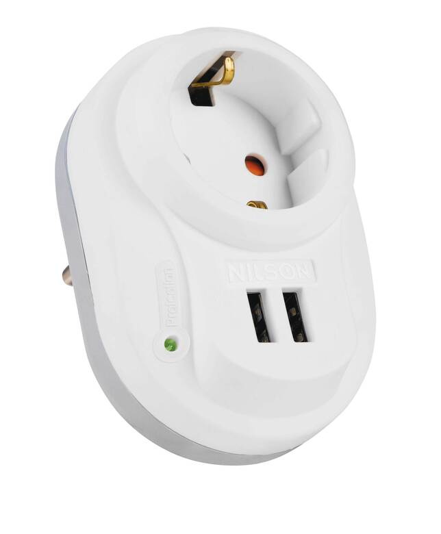 Tekli Akım Korumalı Fiş Priz 2xUSB Tekli Akım Korumalı Fiş Priz 2xUSB