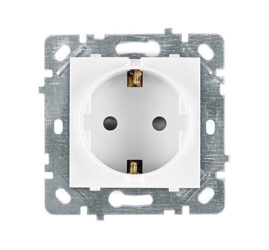 Selene Natürel Mekanizma Kapak Çocuk Korumalı Topraklı Priz Beyaz