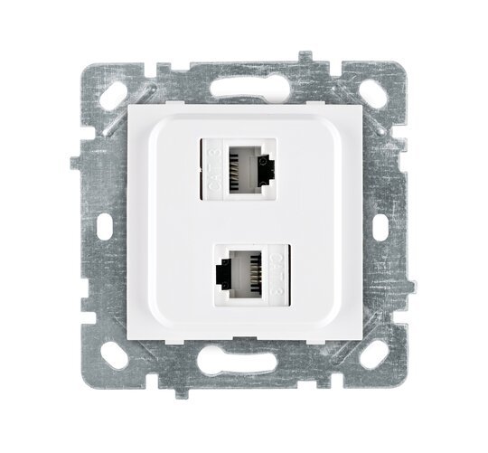 Selene Natürel Mekanizma Kapak İkili Numeris CAT 3 + CAT 3 Beyaz