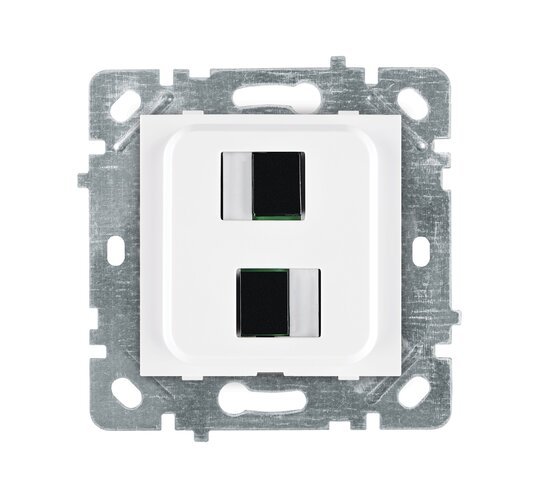 Selene Natürel Mekanizma Kapak İkili Fiber Optik Priz Beyaz