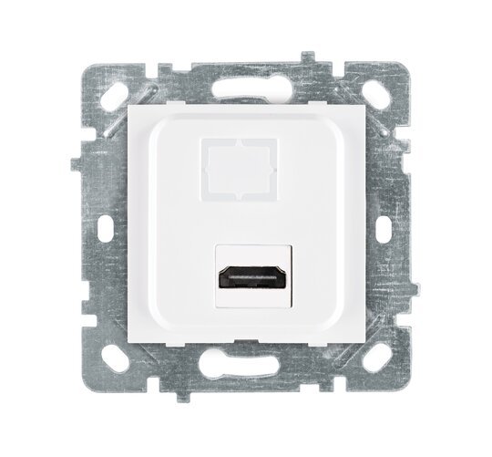 Selene Natürel Mekanizma Kapak HDMI Priz Jaklı Beyaz