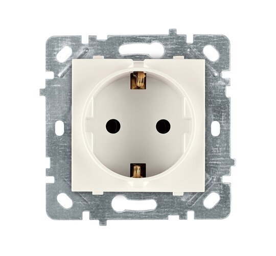 Selene Natürel Mekanizma Kapak Topraklı Priz Krem