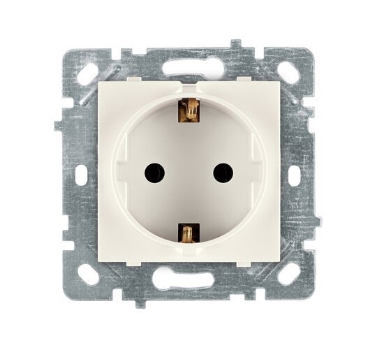 Selene Natürel Mekanizma Kapak Çocuk Korumalı Topraklı Priz Krem