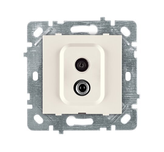 Selene Natürel Mekanizma Kapak TV+SAT Priz Sonlu Krem