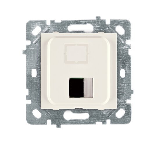 Selene Natürel Mekanizma Kapak Tekli Fiber Optik Priz Krem