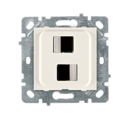 Selene Natürel Mekanizma Kapak İkili Fiber Optik Priz Krem