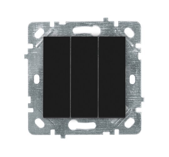 Selene Natürel Mekanizma Kapak Üçlü Anahtar Siyah