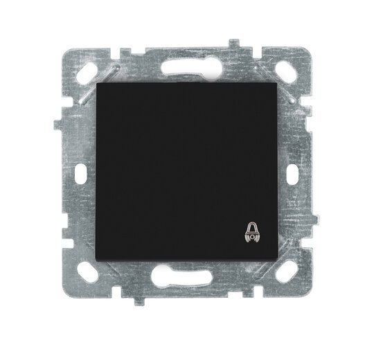 Selene Natürel Mekanizma Kapak Kapı Zil Anahtarı 12V-220V Siyah