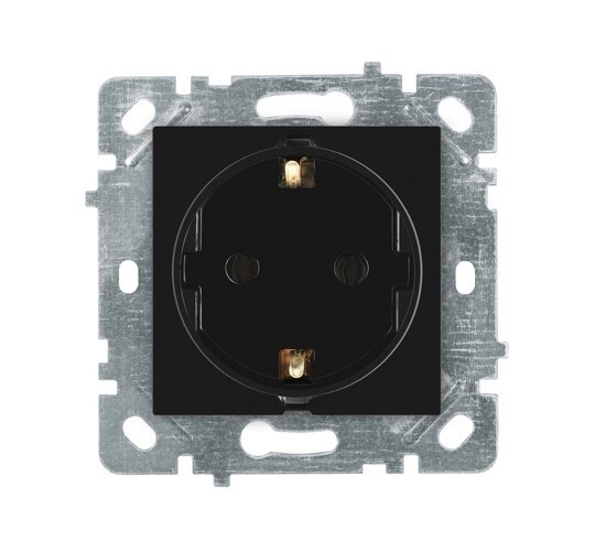 Selene Natürel Mekanizma Kapak Topraklı Priz Siyah