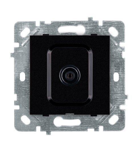 Selene Natürel Mekanizma Kapak TV Prizi Geçişli Siyah