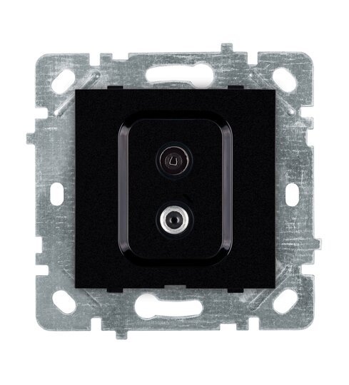 Selene Natürel Mekanizma Kapak TV+SAT Priz Siyah