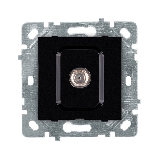 Selene Natürel Mekanizma Kapak F Konnektör Bağlantı Aparatlı Siyah