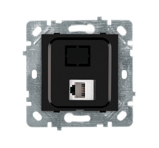 Selene Natürel Mekanizma Kapak Tekli Data Prizi CAT5 Siyah