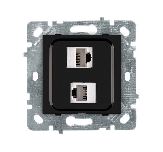 Selene Natürel Mekanizma Kapak Data + Numeris CAT 6 + CAT 3 Siyah