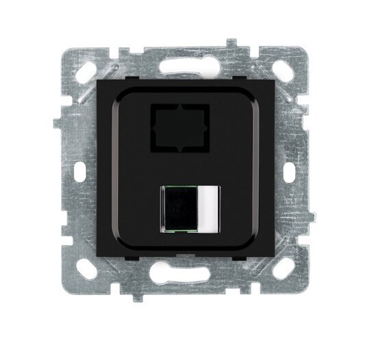 Selene Natürel Mekanizma Kapak Tekli Fiber Optik Priz Siyah