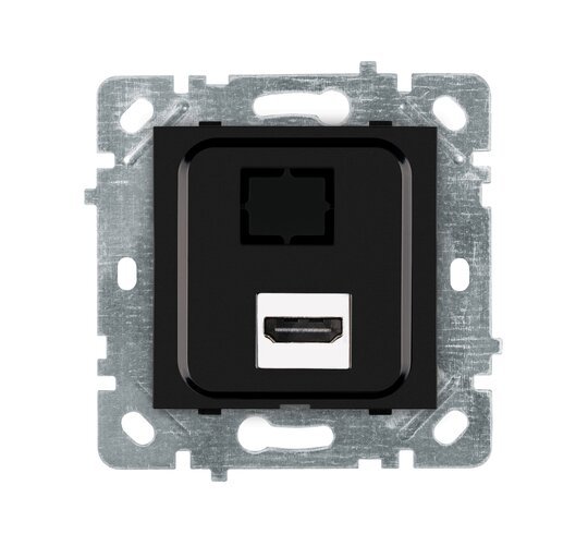 Selene Natürel Mekanizma Kapak HDMI Priz Jaklı Siyah