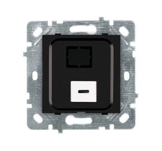 Selene Natürel Mekanizma Kapak Type C Priz (Şarj Etme Özelliği Yoktur) JAKLI Siyah