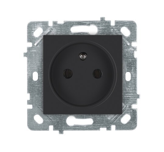 Selene Natürel Mekanizma Kapak UPS Priz (Fransız Tipi) Antrasit