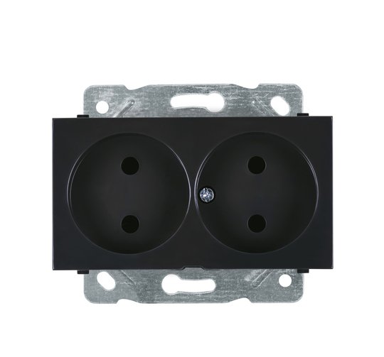 Selene Natürel Mekanizma Kapak İkili Priz (mekanizma+kapak) Antrasit