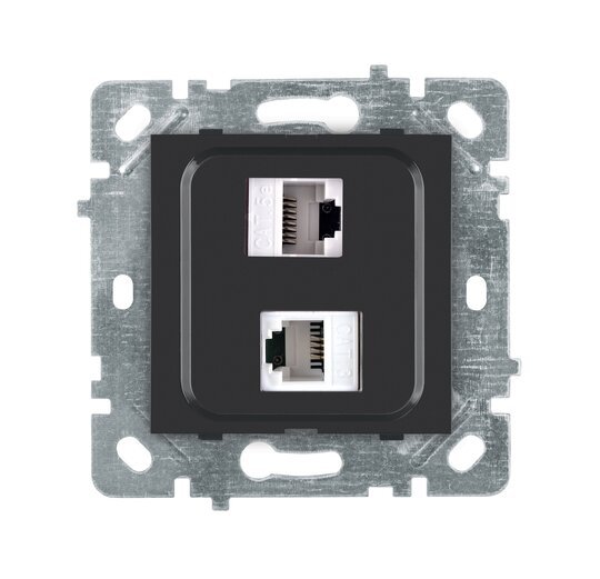 Selene Natürel Mekanizma Kapak Data + Numeris CAT 6 + CAT 3 Antrasit