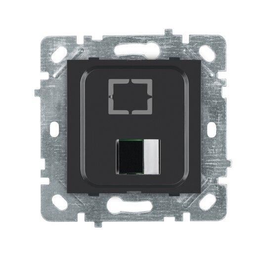 Selene Natürel Mekanizma Kapak Tekli Fiber Optik Priz Antrasit