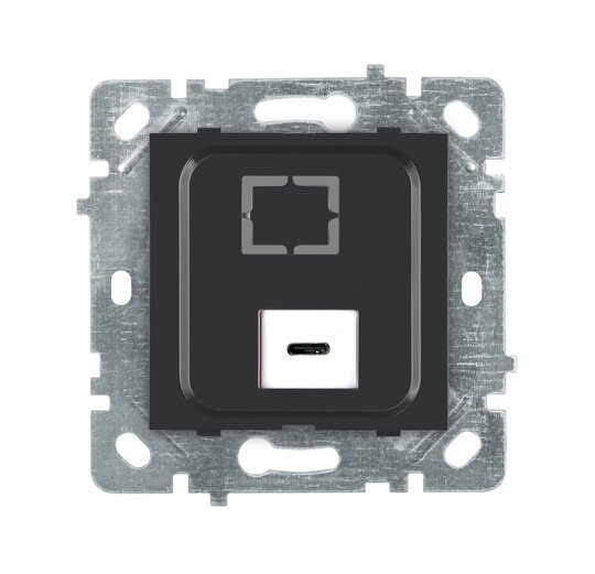 Selene Natürel Mekanizma Kapak Type C Priz (Şarj Etme Özelliği Yoktur) JAKLI Antrasit