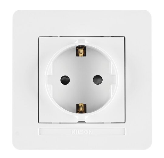 Selene Natürel Tam Set Çocuk Korumalı Topraklı Priz Beyaz