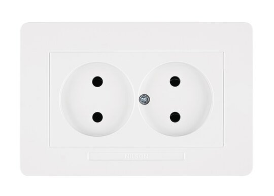 Selene Natürel Tam Set İkili Priz (mekanizma+kapak) Beyaz