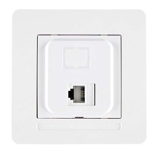 Selene Natürel Tam Set Numeris Telefon Prizi RJ 45 CAT 3 Beyaz