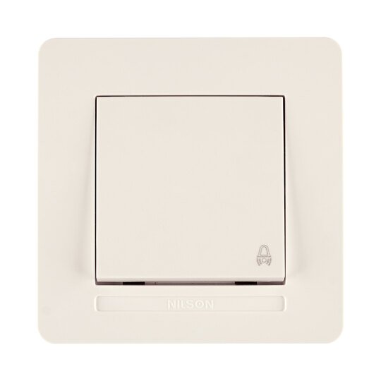 Selene Natürel Tam Set Kapı Zil Anahtarı 12V-220V Krem