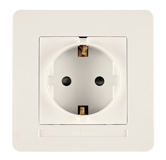 Selene Natürel Tam Set Çocuk Korumalı Topraklı Priz Krem