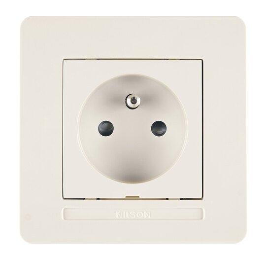 Selene Natürel Tam Set Çocuk Korumalı UPS Priz (Fransız Tipi) Krem