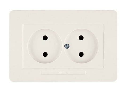 Selene Natürel Tam Set İkili Priz (mekanizma+kapak) Krem