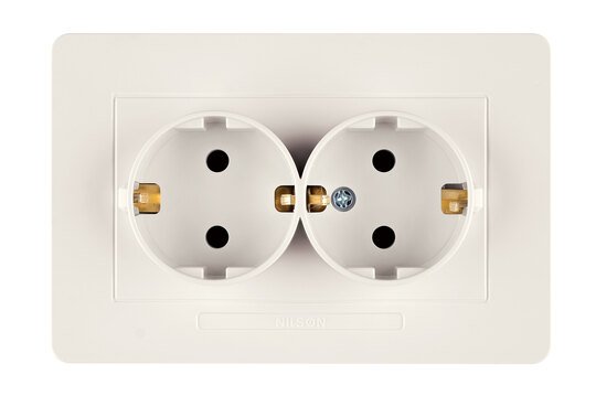 Selene Natürel Tam Set İkili Topraklı Priz (mekanizma+kapak) Krem