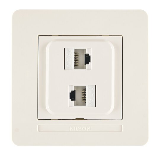 Selene Natürel Tam Set İkili Data CAT 5 + CAT 5 Krem