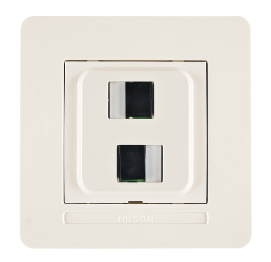 Selene Natürel Tam Set İkili Fiber Optik Priz Krem