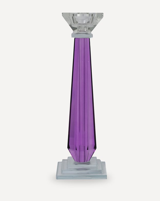 Kristal Mor Şamdan 32cm