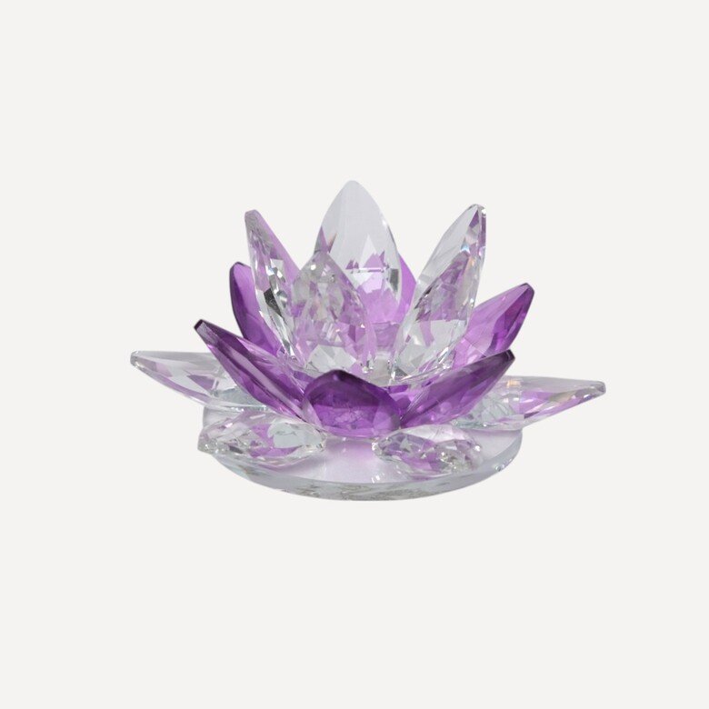 Mor Kristal Lotus Çiçeği Seti (3’lü)