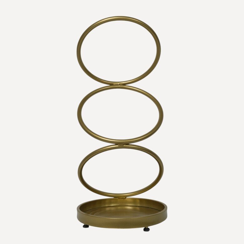 Spiral Formlu Altın Metal Şemsiyelik