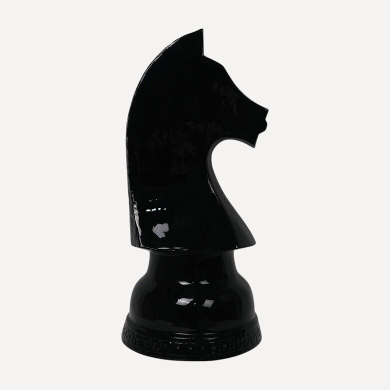 Obsidyen At Satranç Dekoru 55cm