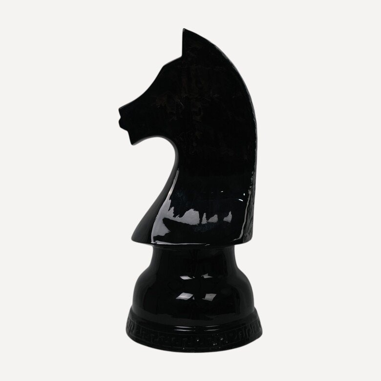 Obsidyen At Satranç Dekoru 55cm