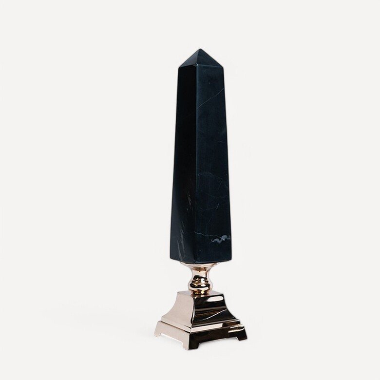 Mermer Obelisk Dekoratif Obje - Büyük