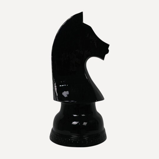 Obsidyen At Satranç Dekoru 55cm
