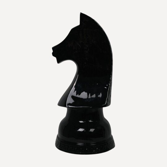 Obsidyen At Satranç Dekoru 55cm