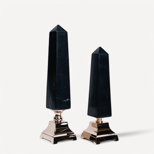 Mermer Obelisk Dekoratif Obje - Büyük